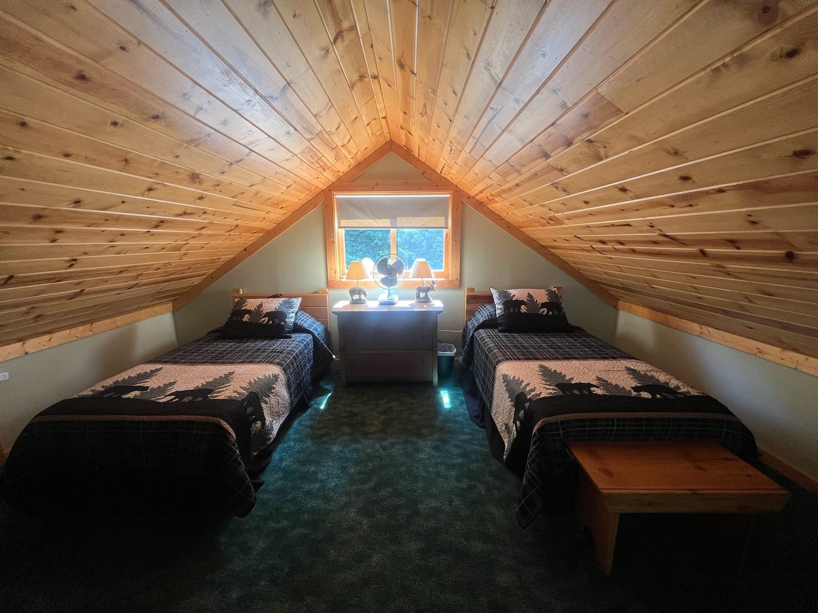 Bedroom 2 (open loft) – two single beds